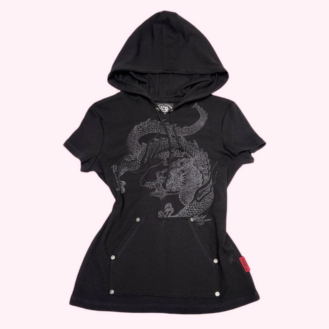 오즈온 Ozz on 핀터깔 공겜여주깔 용  징 디테일 후드 반팔 상품이미지1