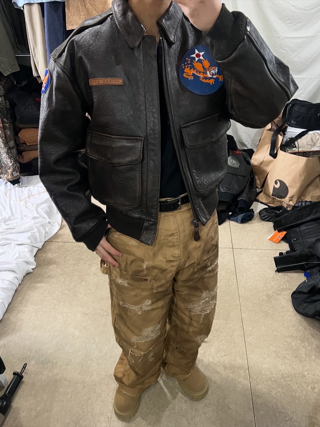 아비렉스 가죽 자켓 상품이미지4