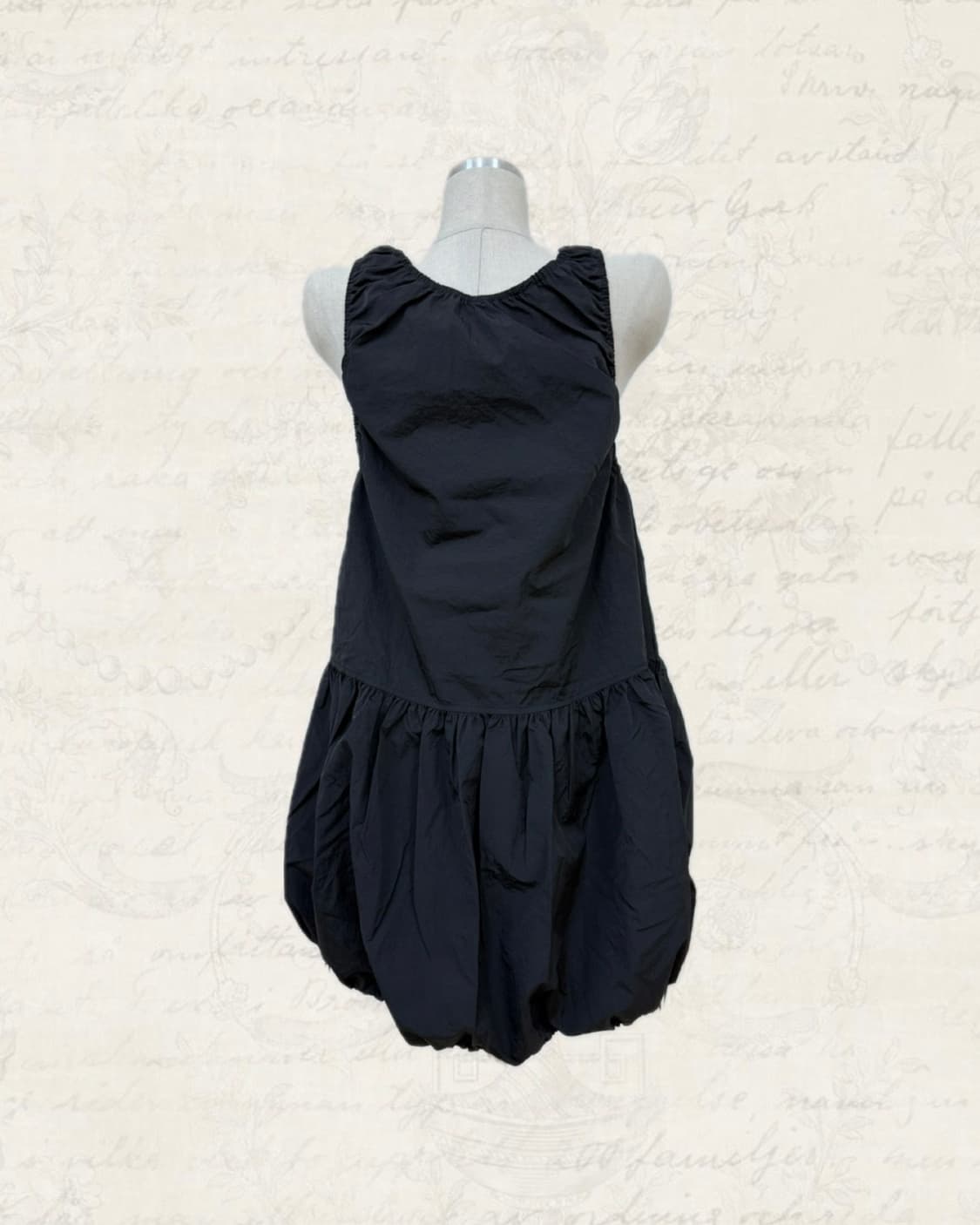 나일론 셔링 벌룬 미니 원피스 (그레이/블랙/화이트) 새상품 상품이미지7