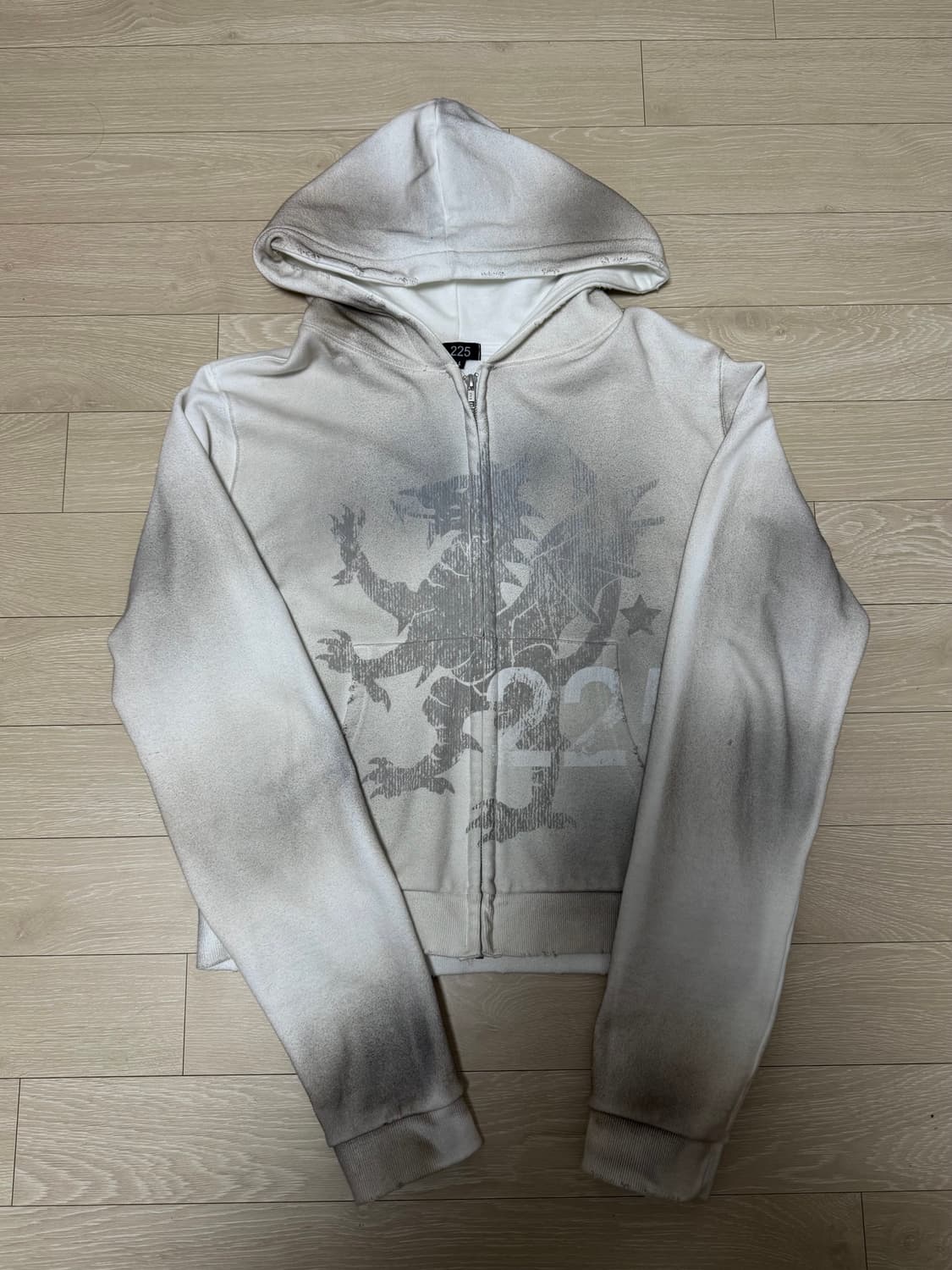 L) 225 워시드 드래곤 크롭 후드집업 상품이미지3