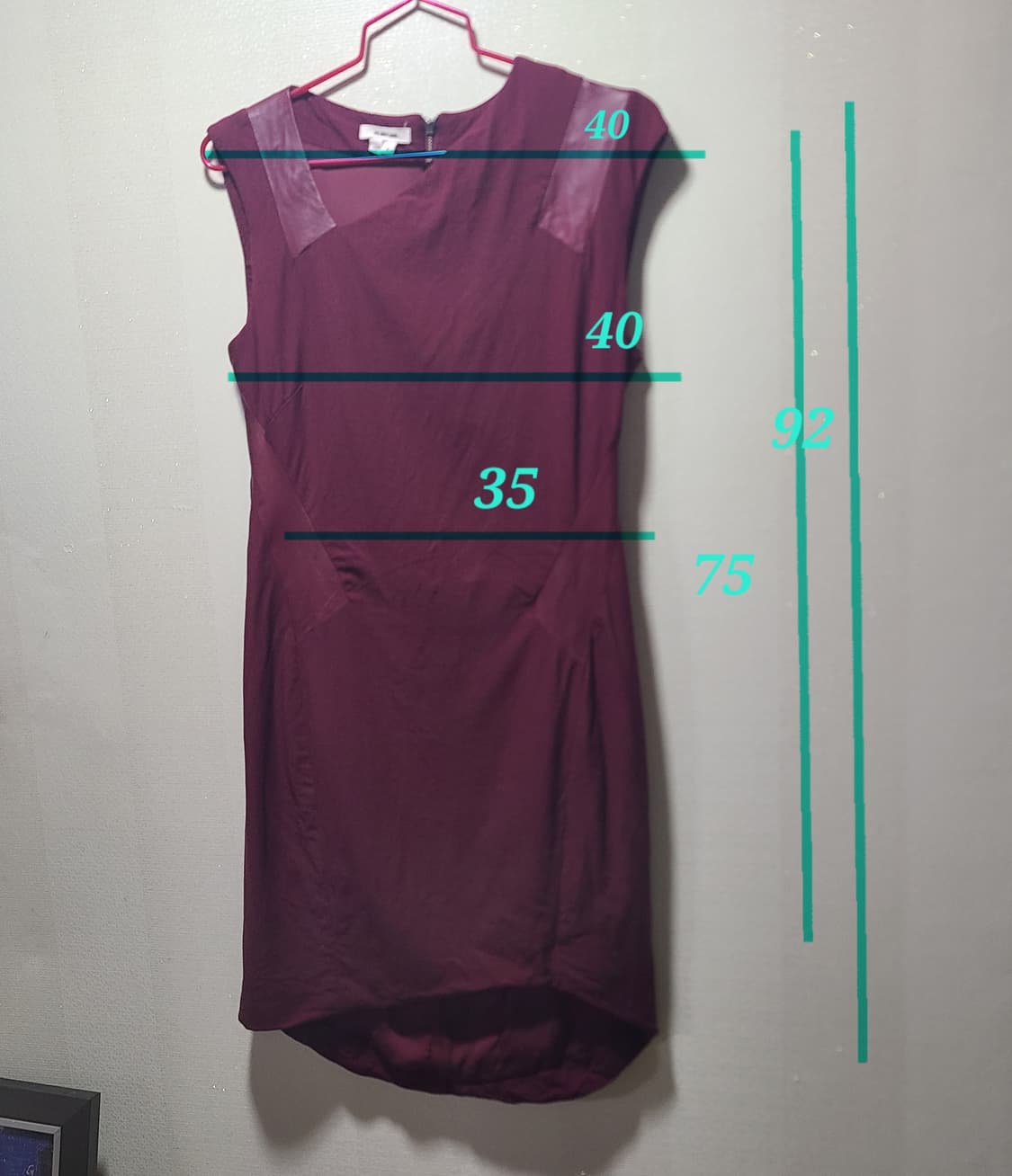 헬무트랭 비대칭 버건디 원피스 사이즈4 상품이미지3