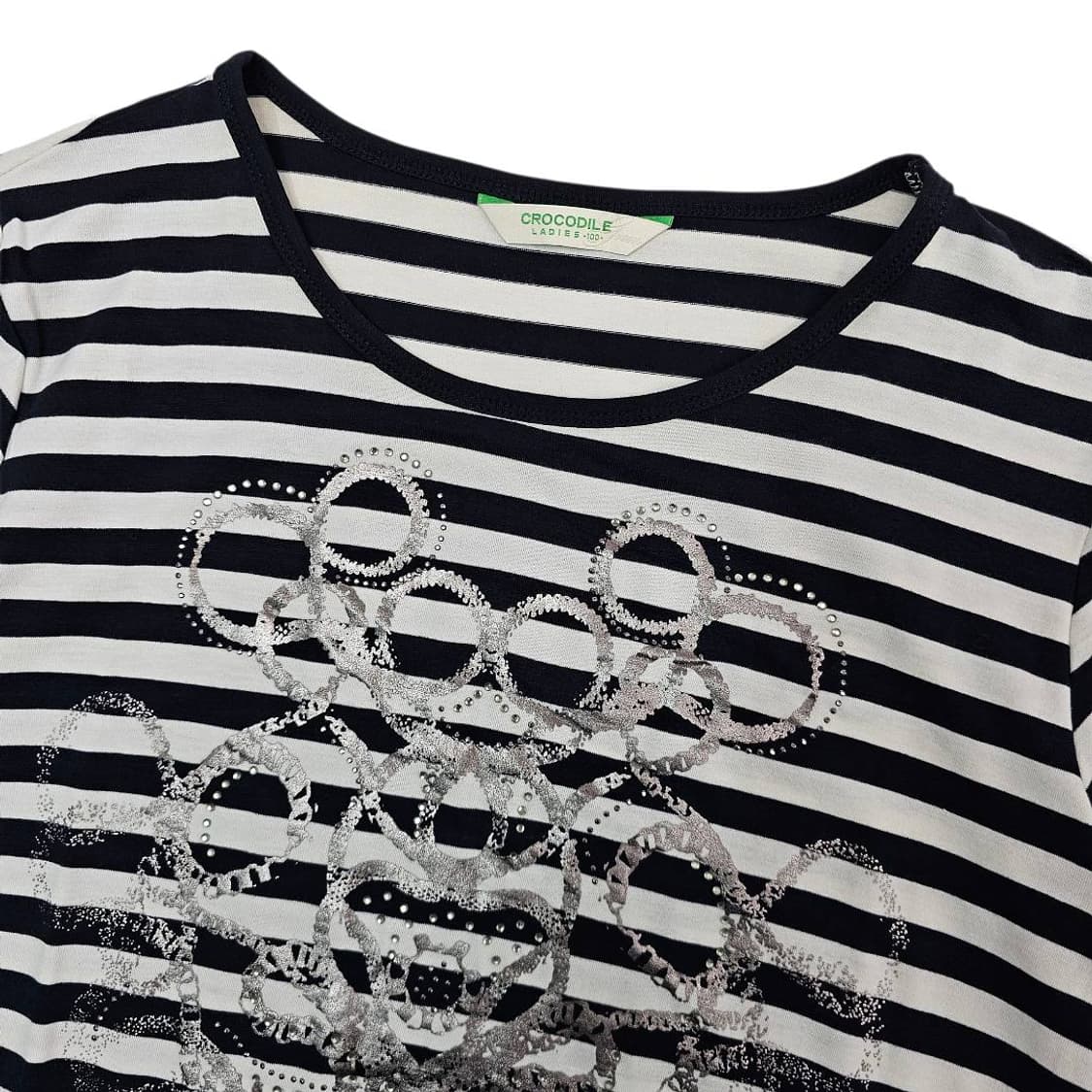  Crocodile Ladies 비즈 스트라이프 티셔츠 상품이미지2