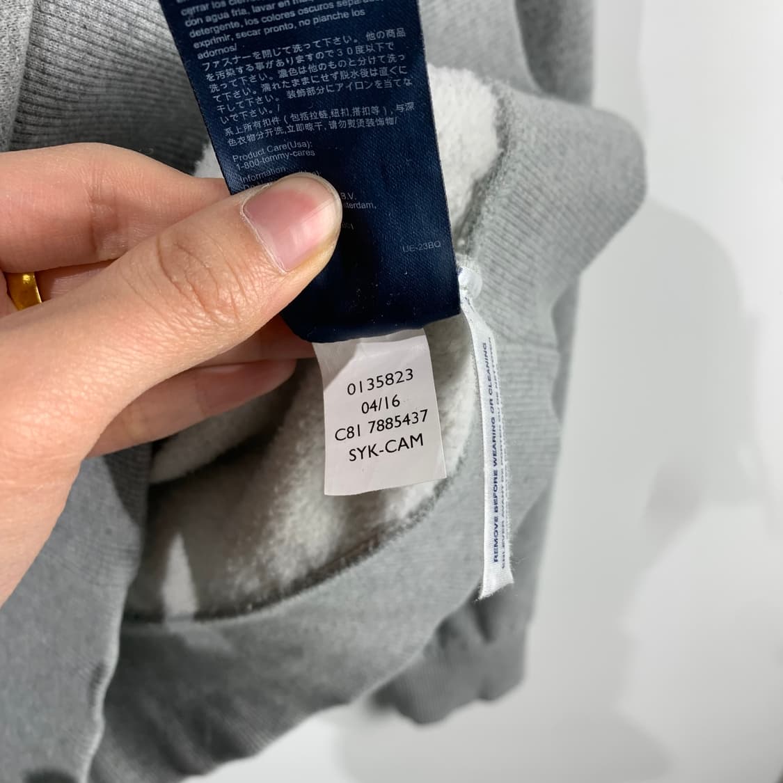 타미힐피거 스펠아웃 그레이 후드집업 상품이미지5