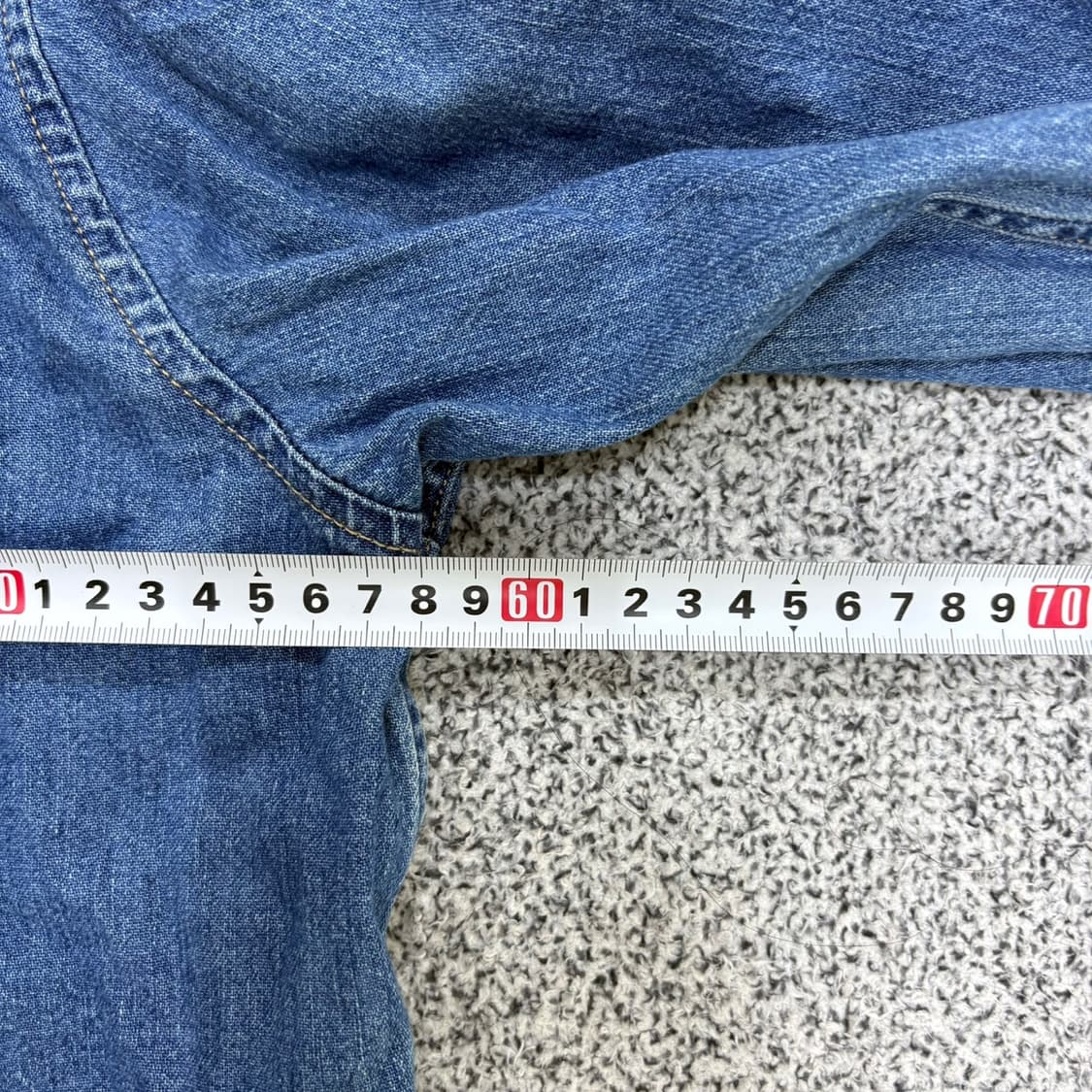 S 리바이스 여성 크롭 청 데님 셔츠 0407J 상품이미지5