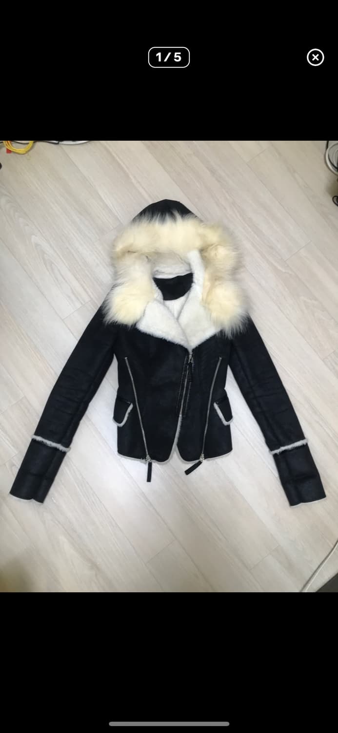 빈티지 퍼 가죽 후드 무스탕 fur hoodie 상품이미지1