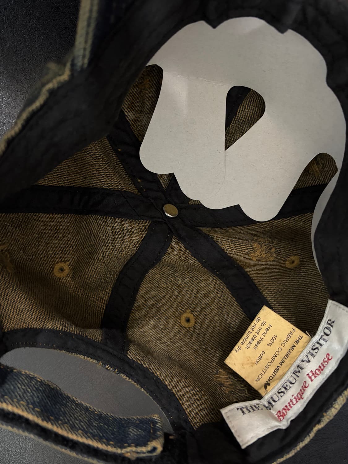 더뮤지엄비지터 워시드 데님 볼캡 옐로우 블루 상품이미지2