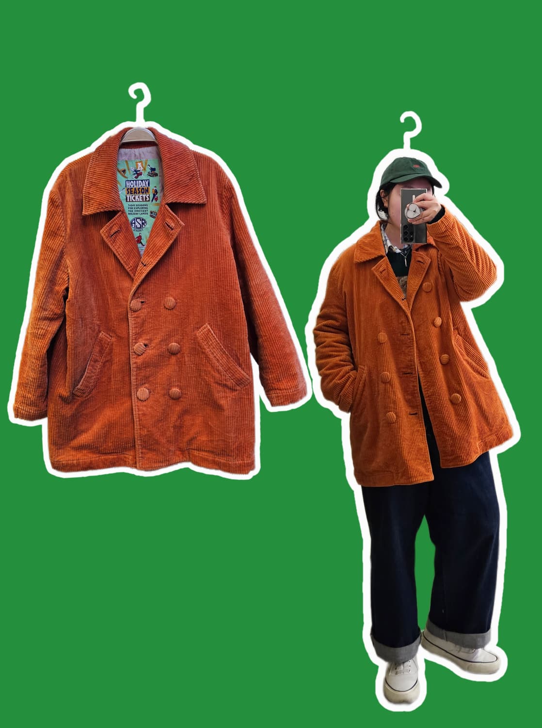 A's Rabbit 오렌지 코듀로이 더블자켓 상품이미지1