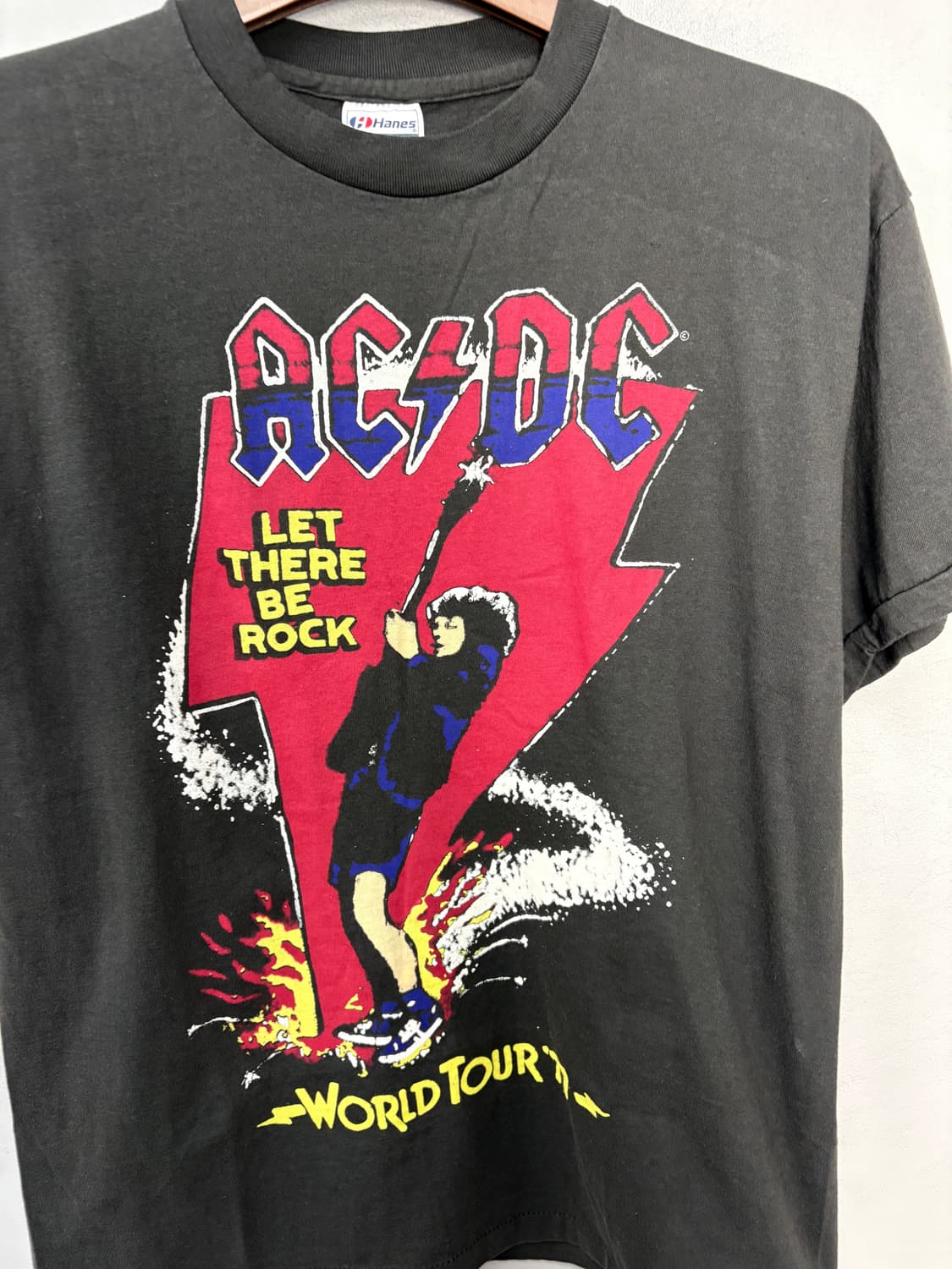 빈티지 헤인즈 락밴드 AC/DC 투어 반팔 A3711 상품이미지3