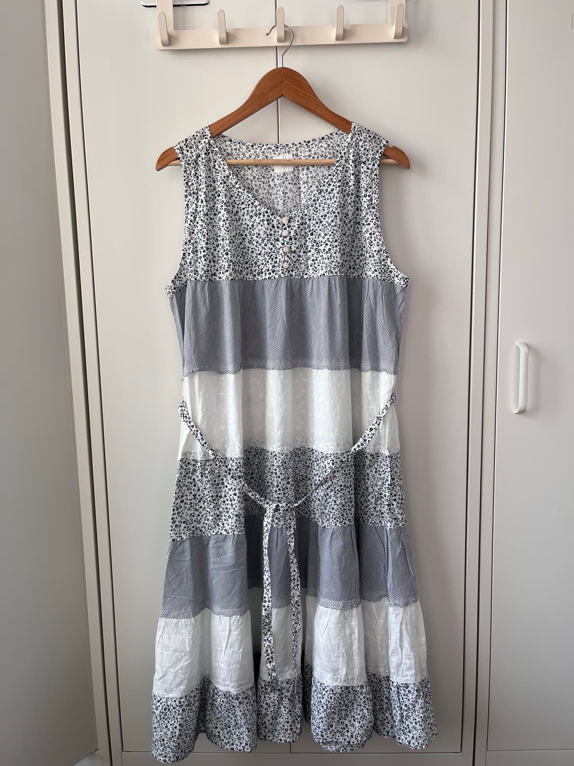 Claire 잔꽃 패치워크 스즈코 나시 롱 원피스 상품이미지3