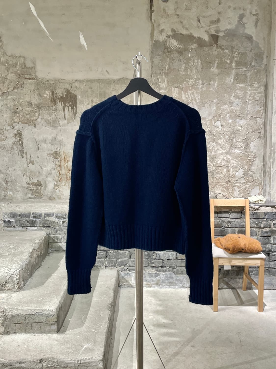 빔즈 보이 x 디즈니 딥 네이비 미키마우스 아칼릭 울 스웨터 상품이미지6