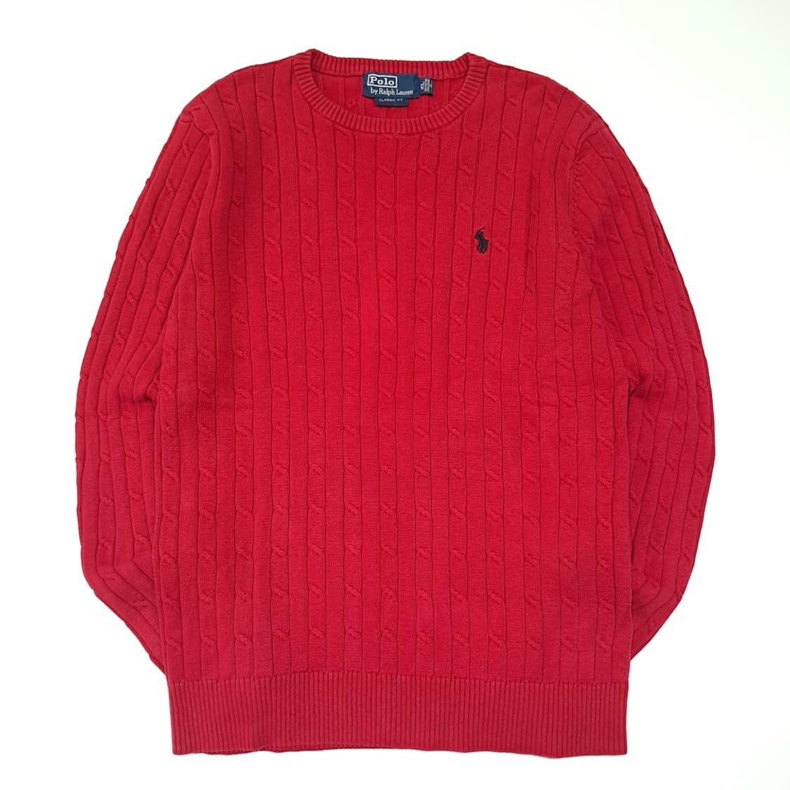 CL574 XL 폴로 00s 코튼 케이블 레드 니트 스웨터 상품이미지1