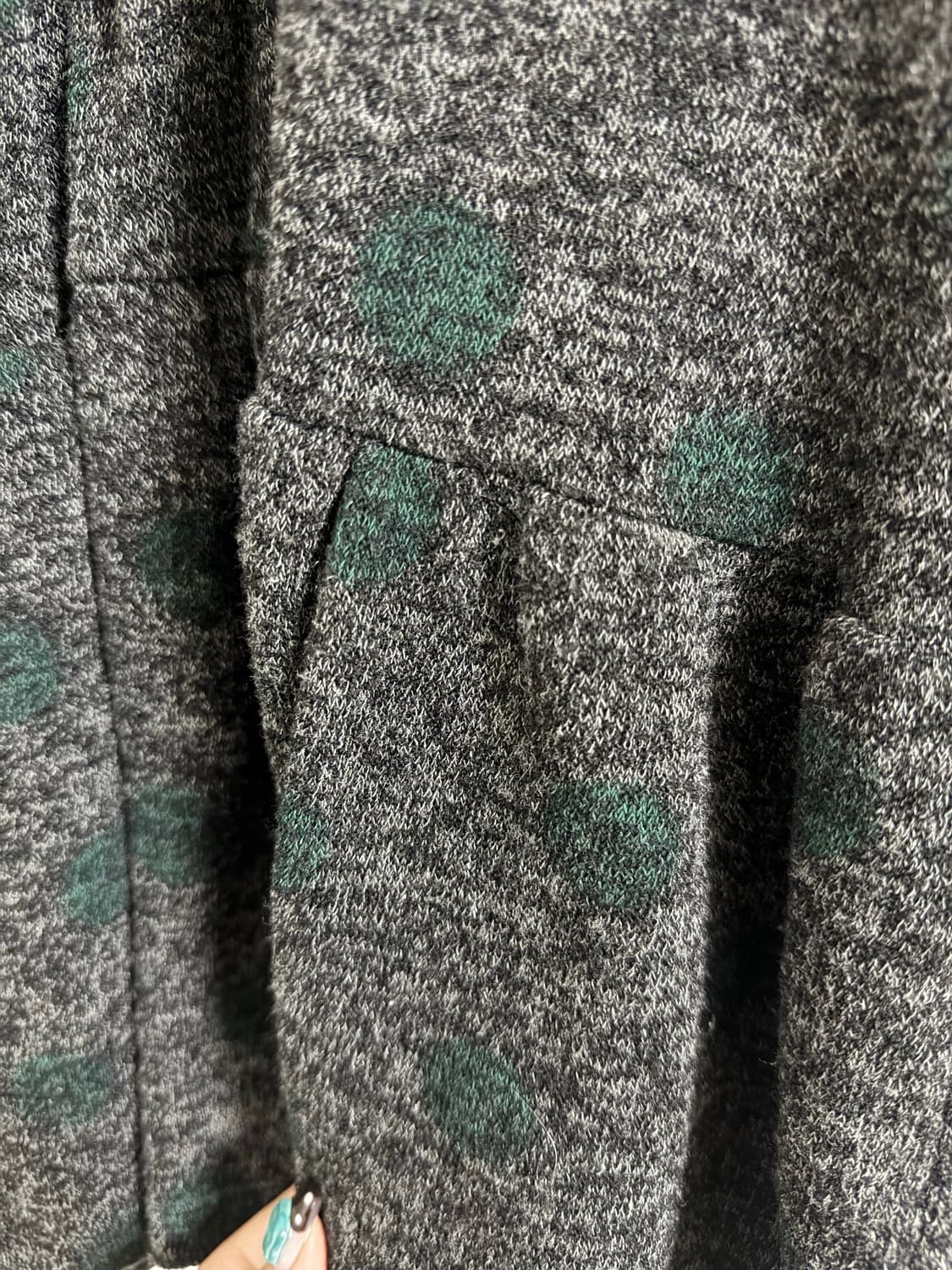 blue-green dot dress 청록 도트 포인트 레이어드 슬리브 상품이미지2