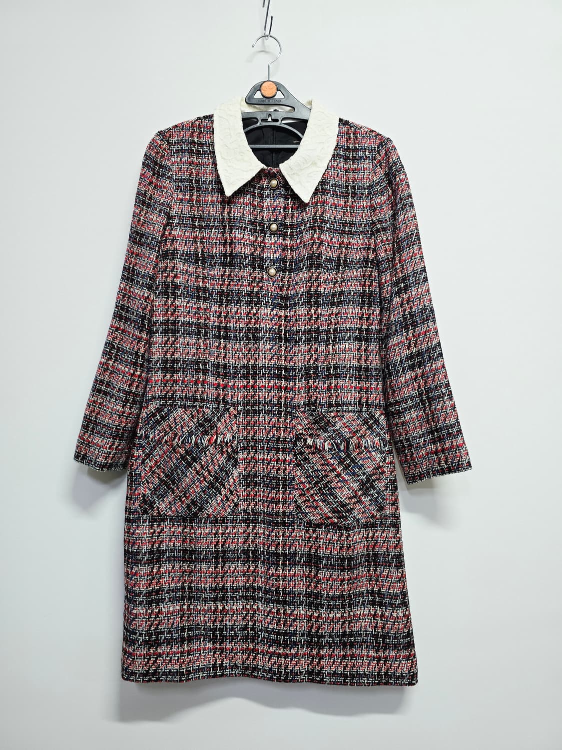 SI 트위드 원피스 카라넥 55사이즈 상품이미지1