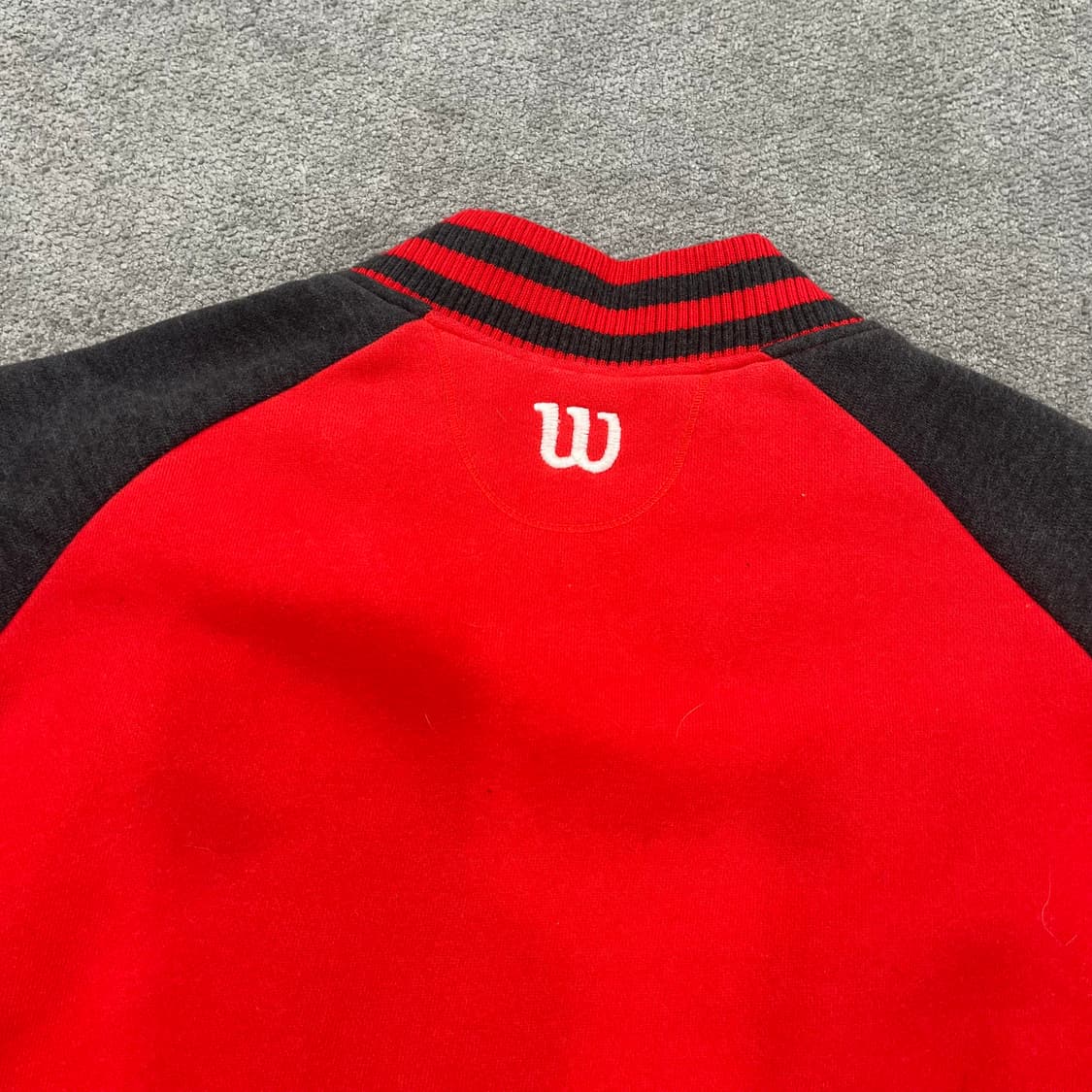 95 윌슨 레드 배색 야구 점퍼 상품이미지5