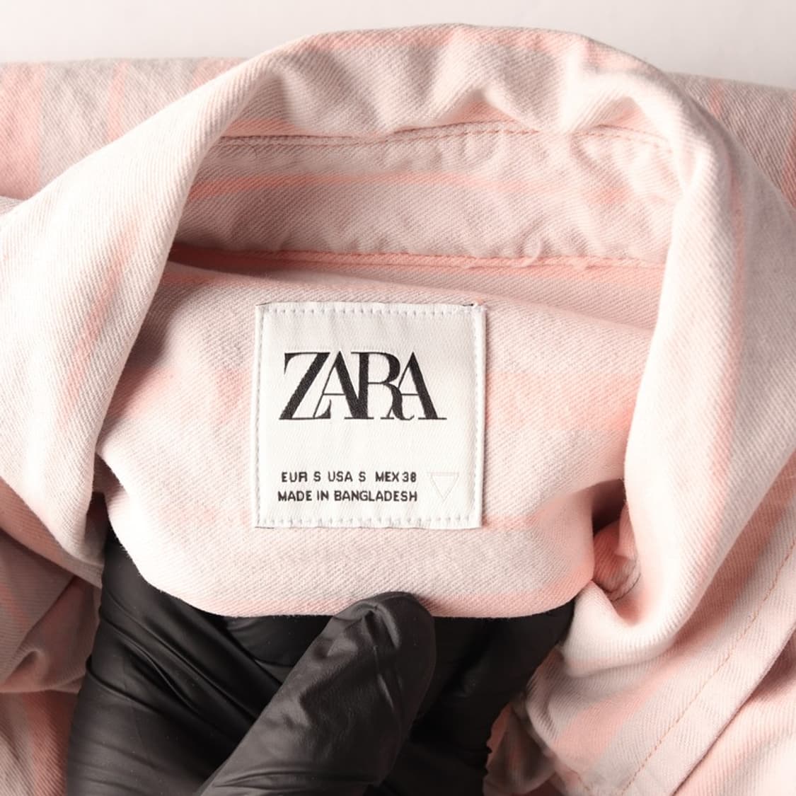 ZARA 핑크 스트라이프 포켓 크롭 셔츠 자켓 S 상품이미지5