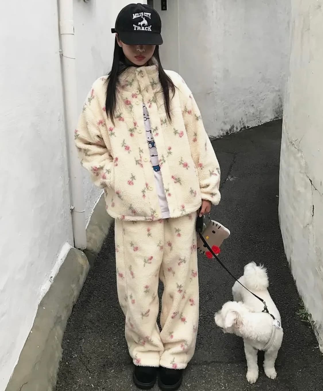 [새상품] 튜드먼트 플로럴 플리스 팬츠 아이보리 상품이미지8