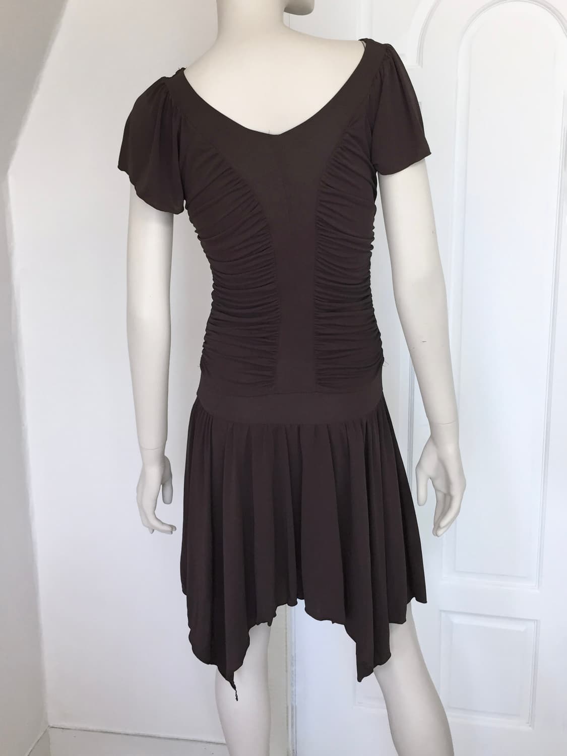 Japan Designer brown Shirring Dress 상품이미지5