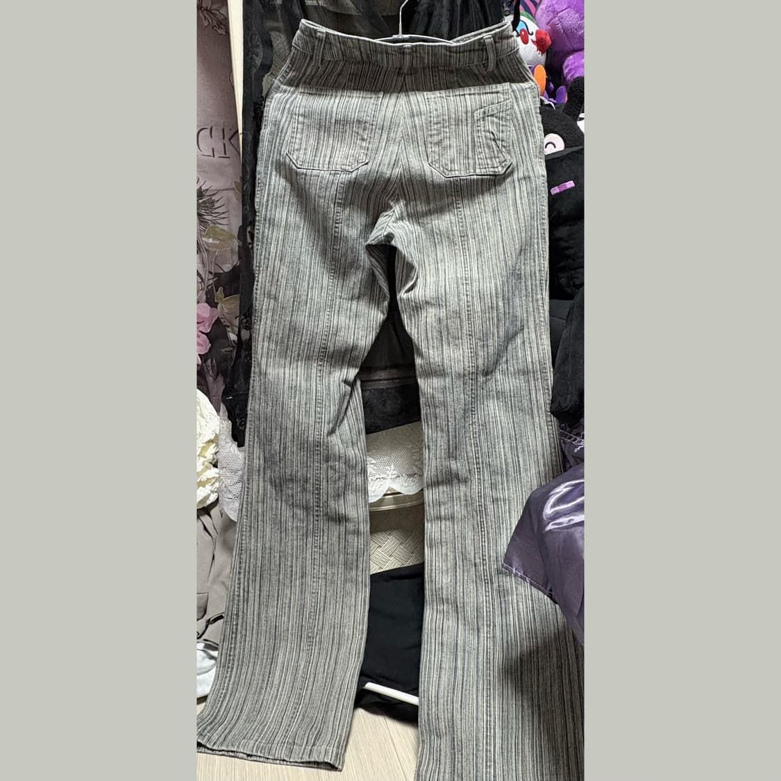 그레이 스트라이프 팬츠 펑크 y2k 스트리트 일본 빈티지  상품이미지2