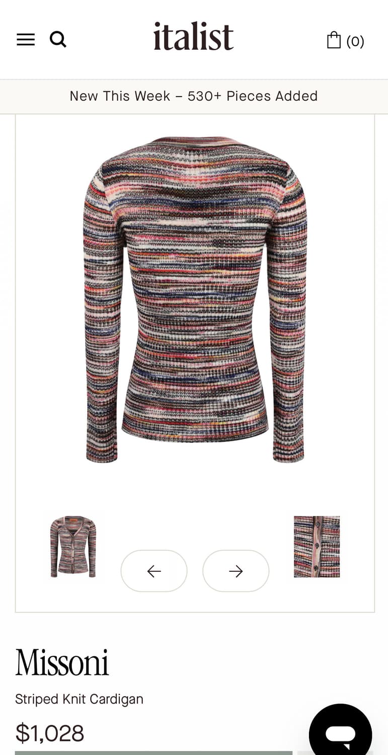 90s Italy 미쏘니(Missoni) 빈티지 니트 롱슬리브 상품이미지4