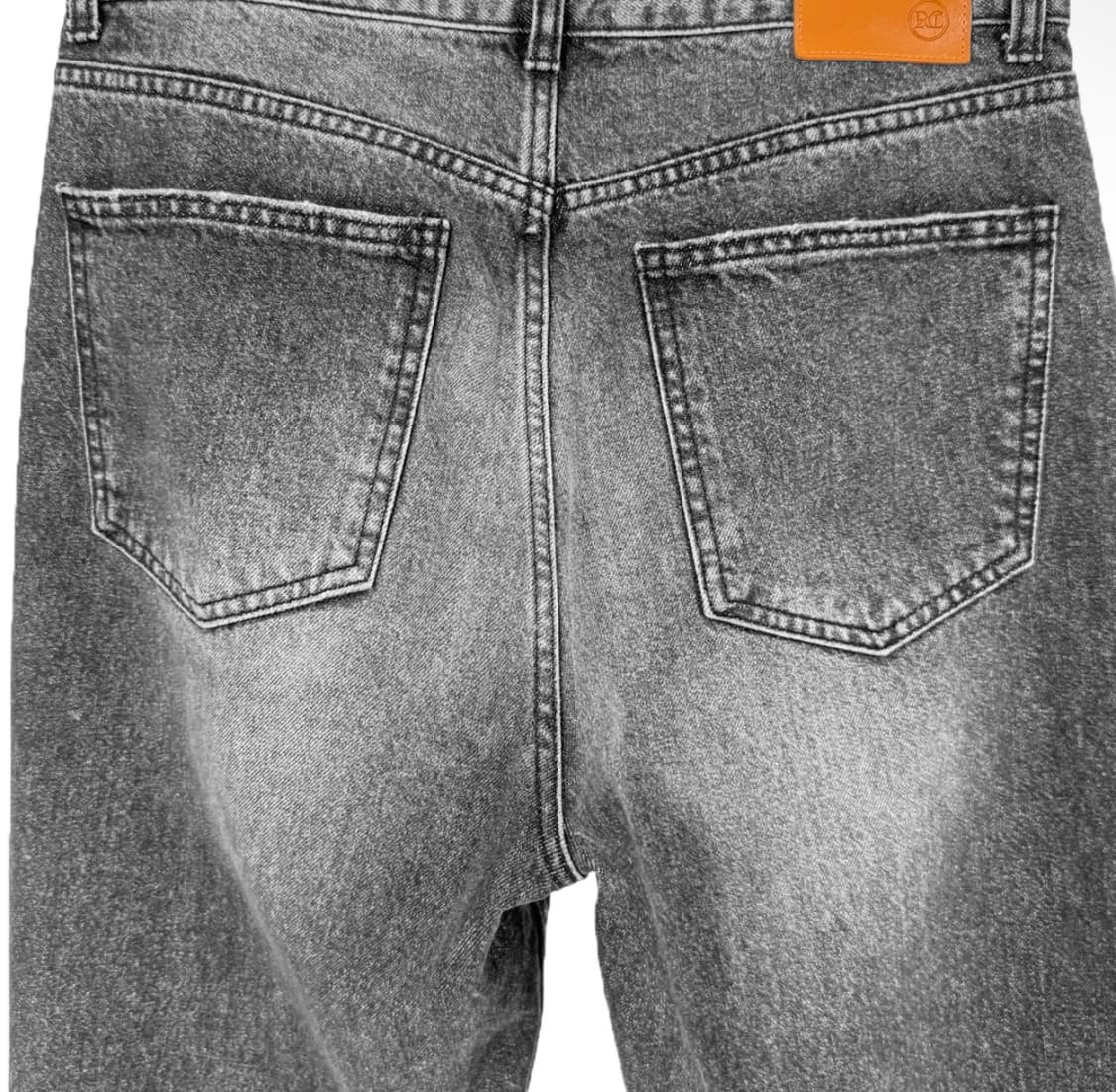 [S] 렉토 남성 디스트로이드 데님 워싱 와이드 팬츠 청바지 블랙 상품이미지7