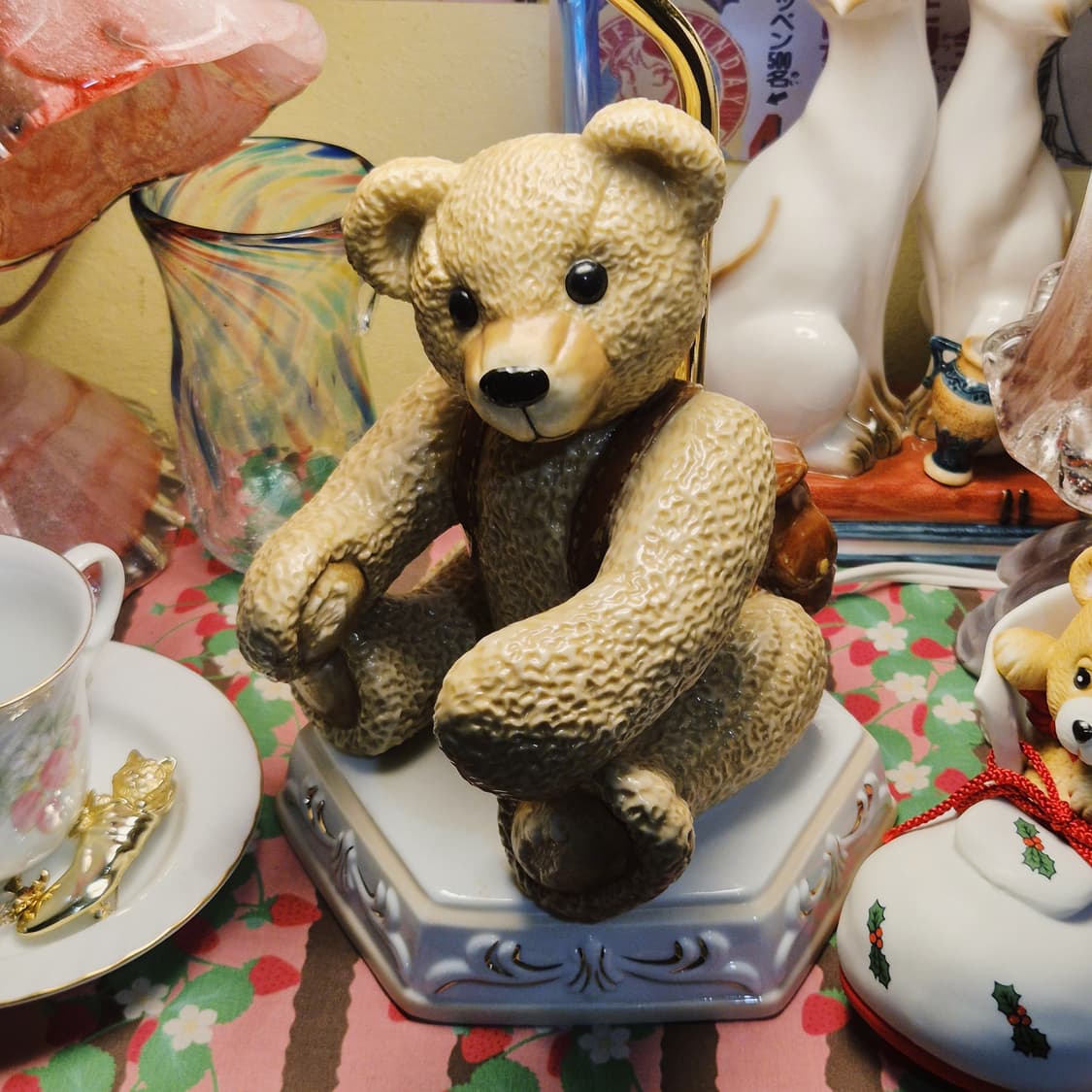 80s 이탈리아 드먼 포셀린 베어 대형 스탠드 램프 상품이미지10