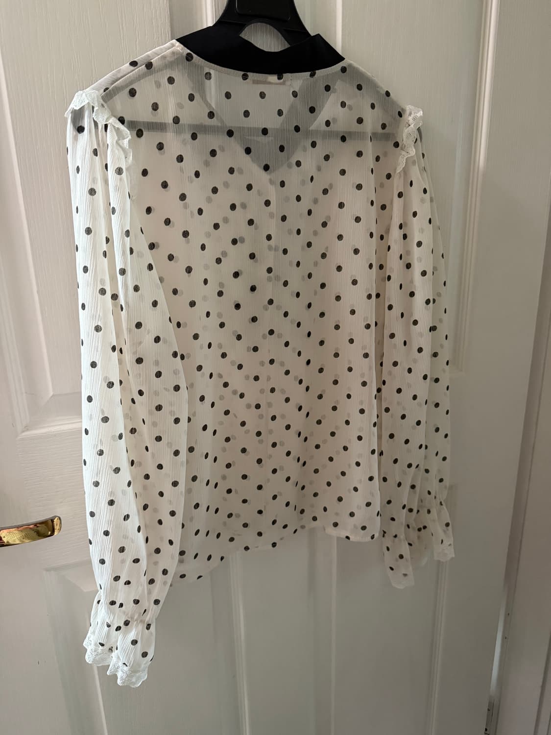 Sellys 도트 리본 레이스 블라우스 상품이미지6