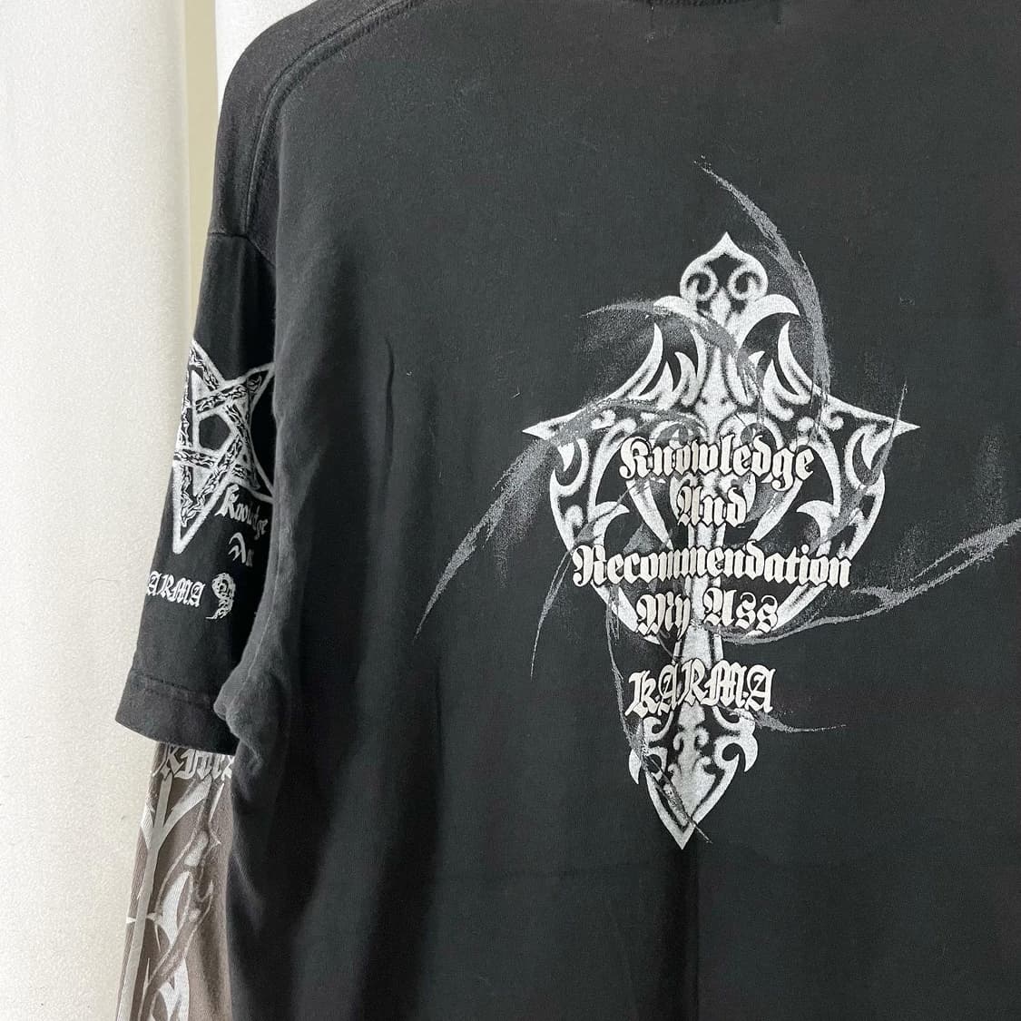 빈티지 블랙 프린팅 포인트 롱슬리브 상품이미지6