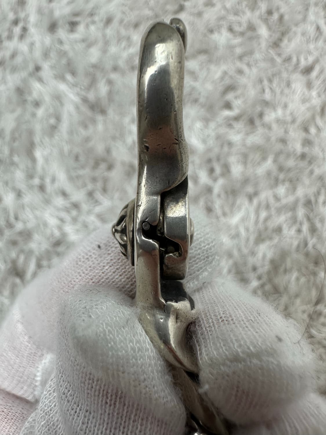 [8 Link] 정품 크롬하츠 플로랄 크로스 팬시 ID 클립 팔찌 상품이미지10