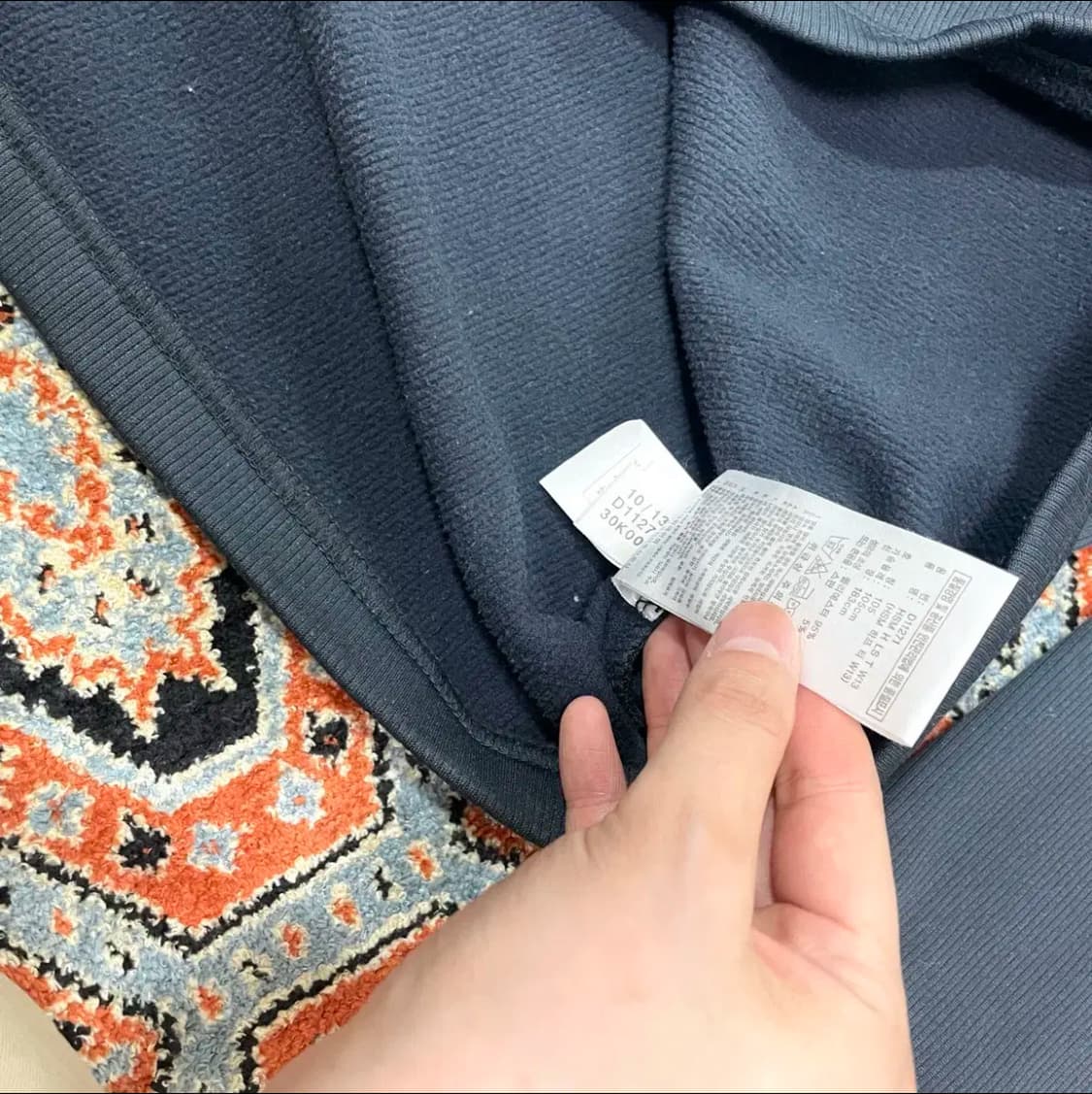 아디다스 삼각로고 차콜 기모 목폴라 티셔츠 남성L 상품이미지5