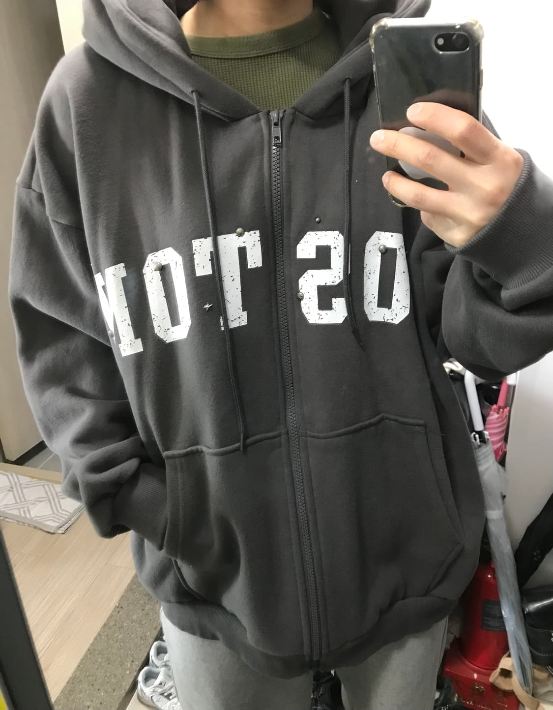 빈티지 보스턴 기모 후드집업 상품이미지2