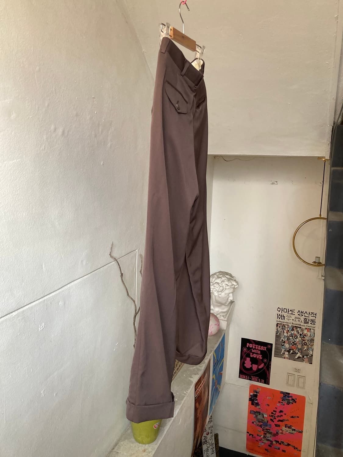 빈티지 브라운 핀턱 슬랙스 상품이미지8