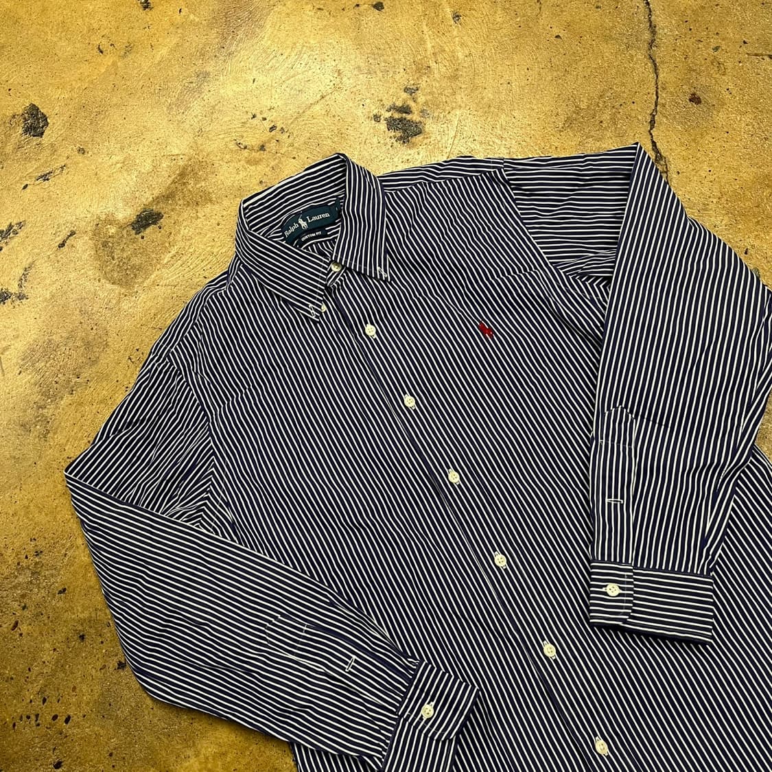 [정품/L] 폴로 랄프로렌 스트라이프 셔츠 남방 네이비 b8 상품이미지1