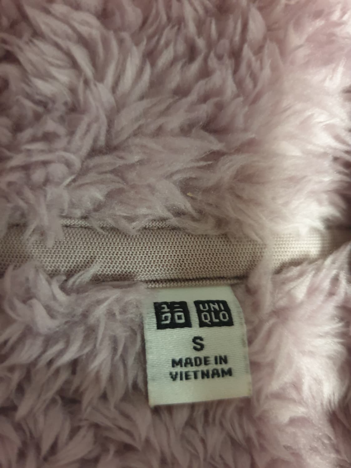 유니클로 윈드블록 플러피얀 양털 후드 짚업자켓 연보라 (S) 상품이미지3