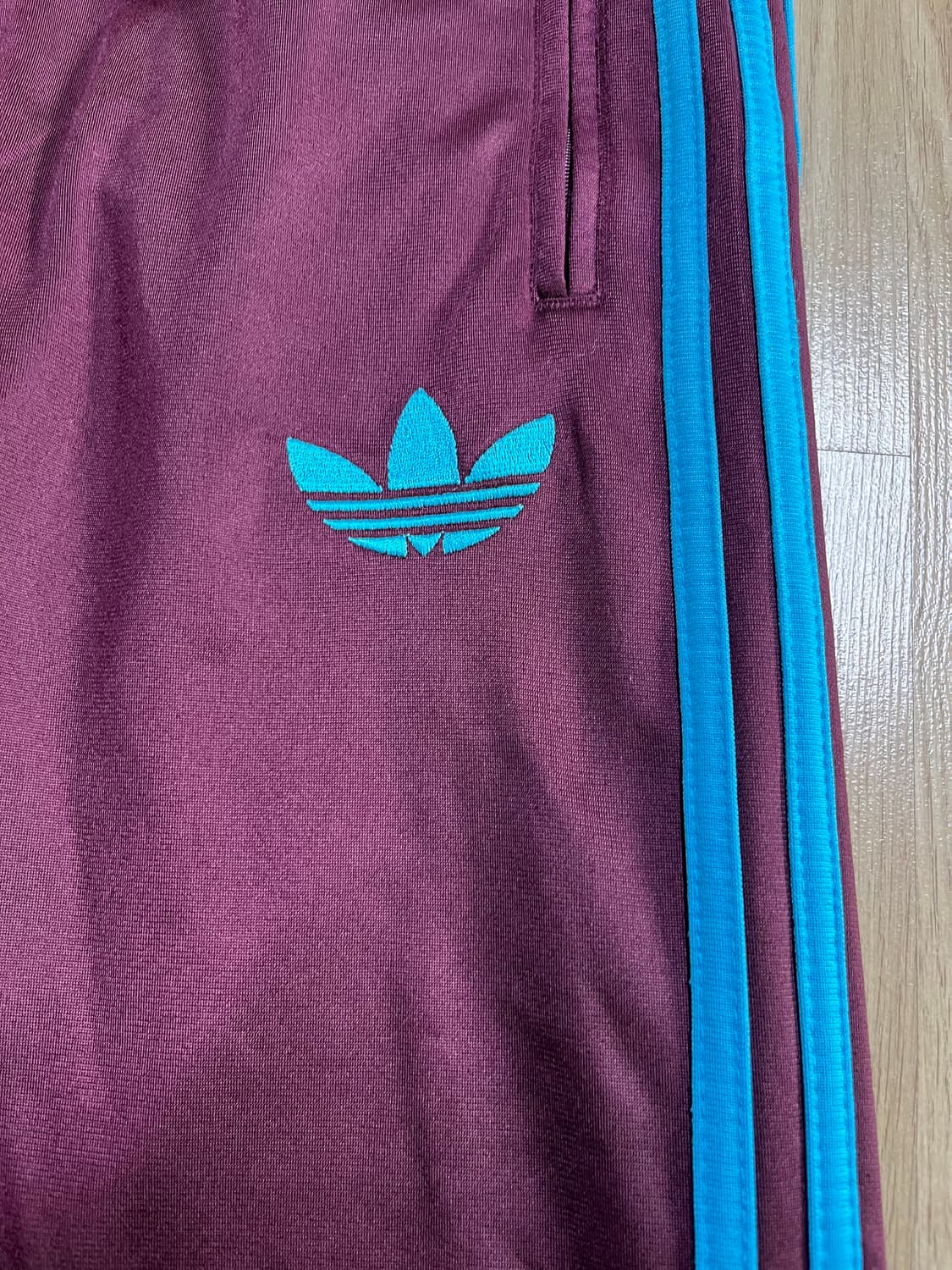 아디다스 삼선 트레이닝 바지 버건디 상품이미지2