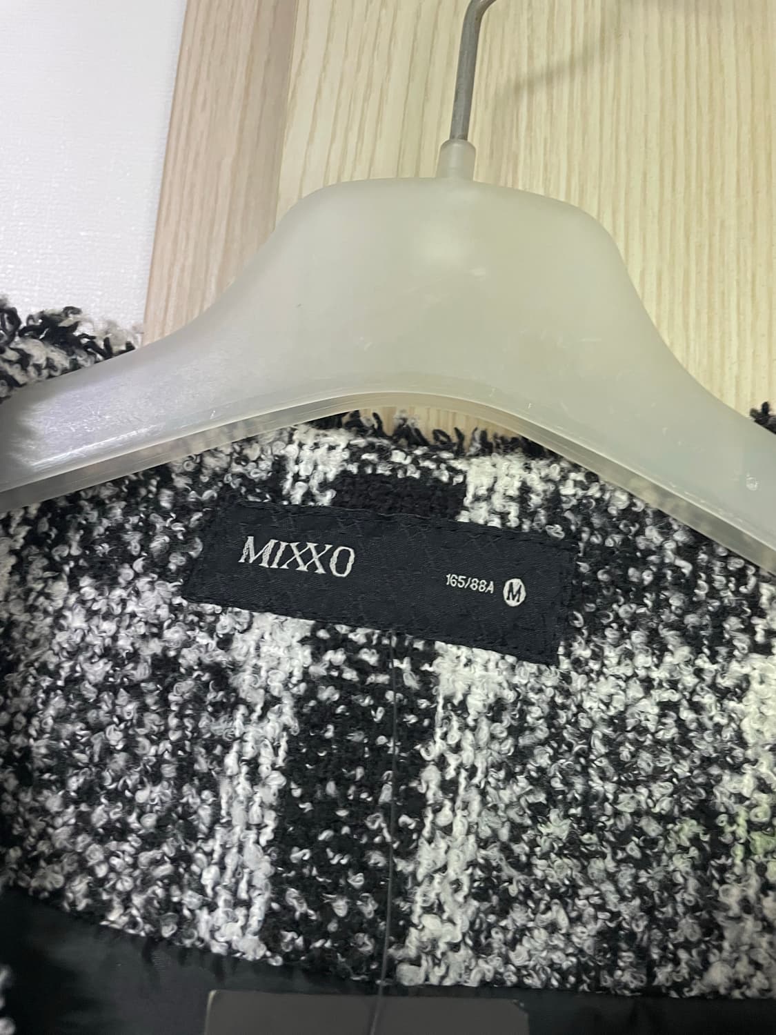 MIXXO 미쏘 블랙 체크 트위드 자켓 66 새제품 상품이미지7