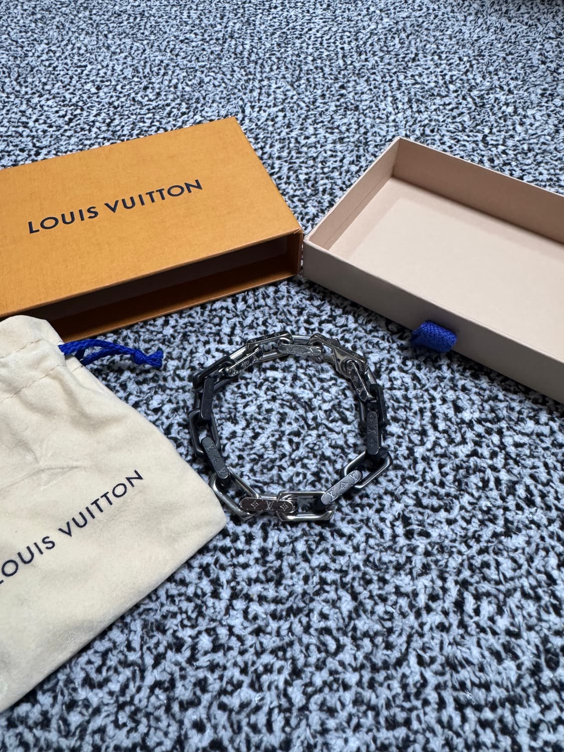 루이비통 버질아블로 체인 팔찌 블랙실버 L사이즈 상품이미지1