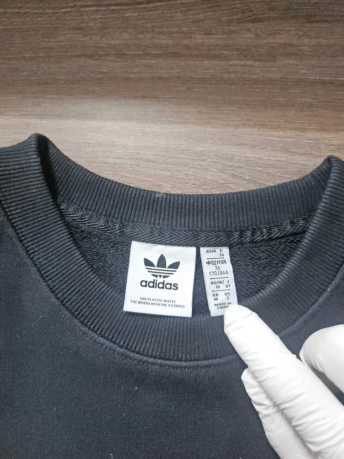 아디다스 삼선 크롭 맨투맨 블랙  M 상품이미지2