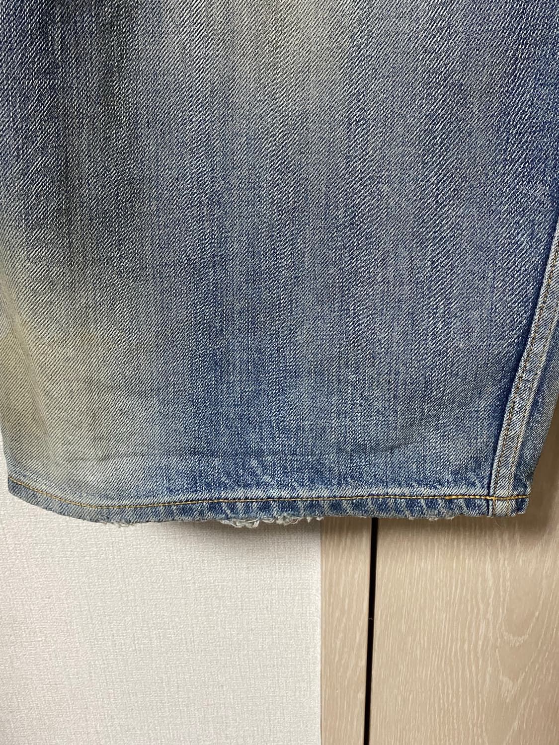 [1] 안셀름 데미지 와이드 데님 팬츠 인디고 상품이미지9