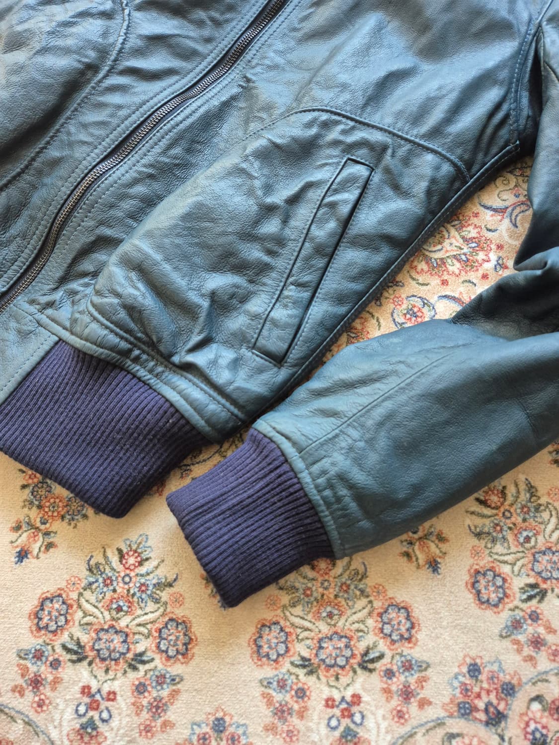 기무라타쿠야 착용 히스테릭 글래머 레더 블루종 상품이미지4