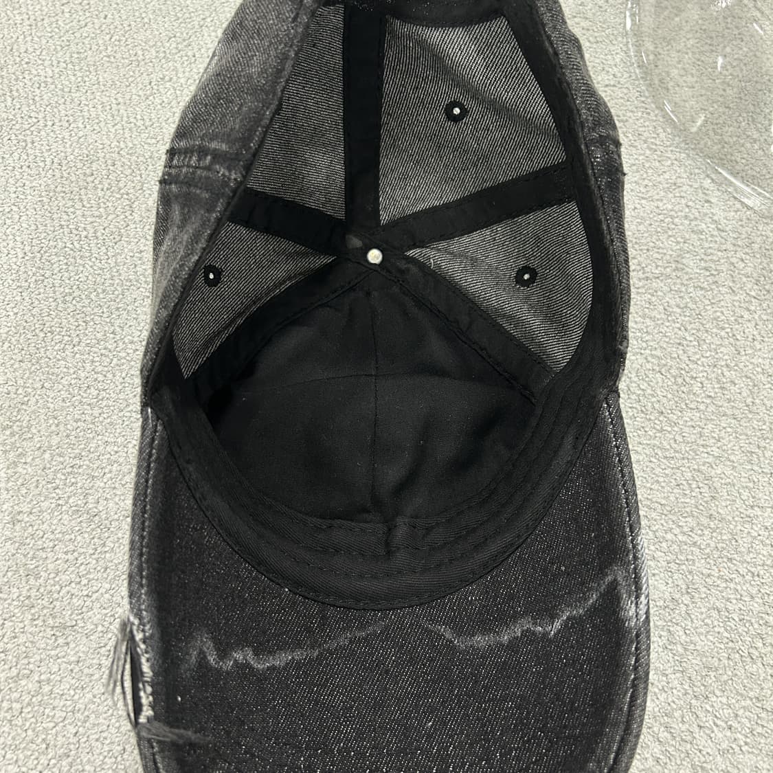 블랙 데님 워싱 캡모자 상품이미지5