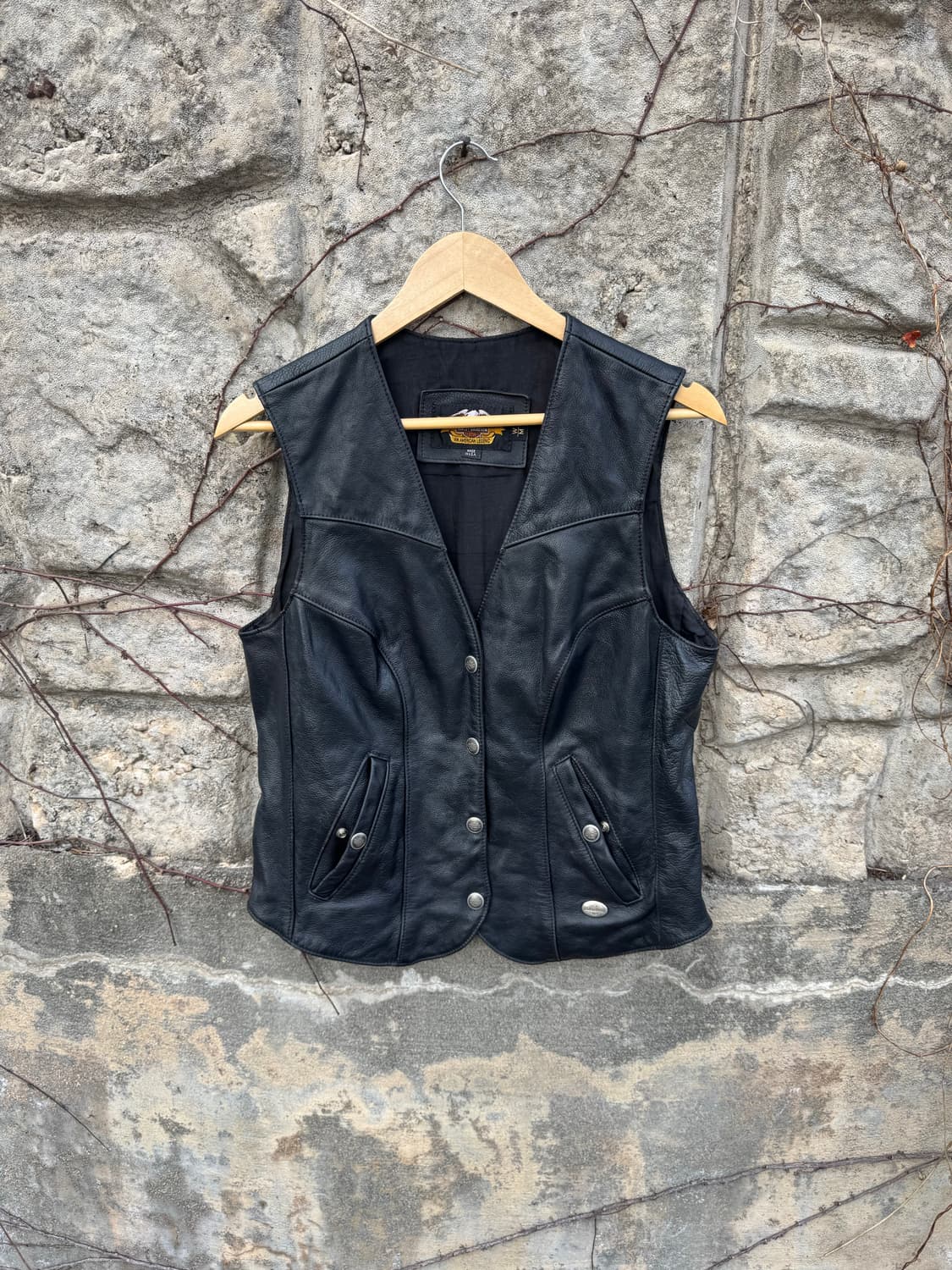 90s 할리데이비슨 빈티지 레더 베스트 가죽 조끼 우먼 m 상품이미지1