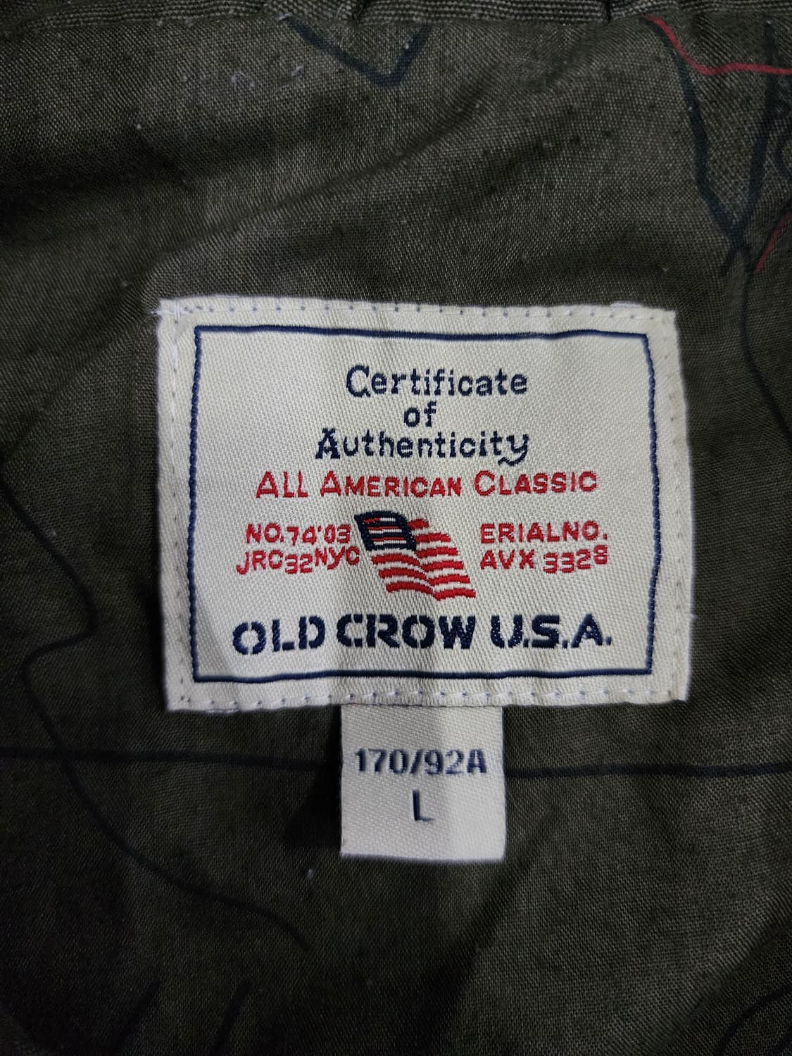 OLD CROW 올드크로우 US NAVY 빈티지 봄버 자켓 L 상품이미지8