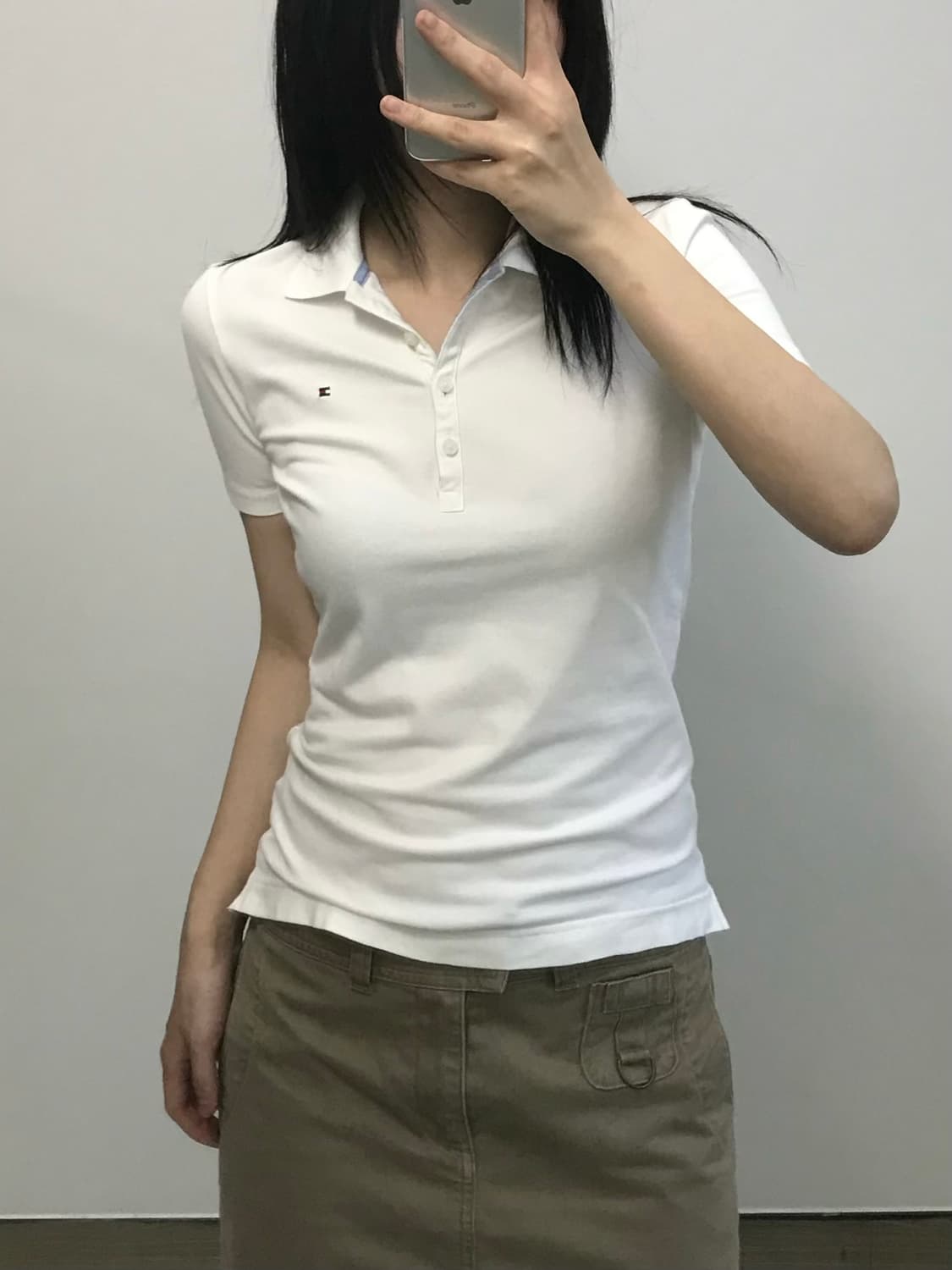 타미힐피거 화이트 PK 반팔 카라 티셔츠 상품이미지1
