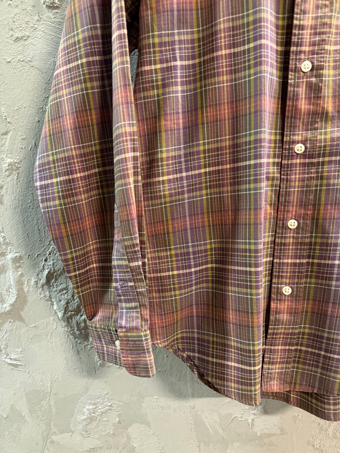 L 폴로 랄프로렌 POLO 클래식핏 체크 버튼다운 셔츠 브라운와인 상품이미지2