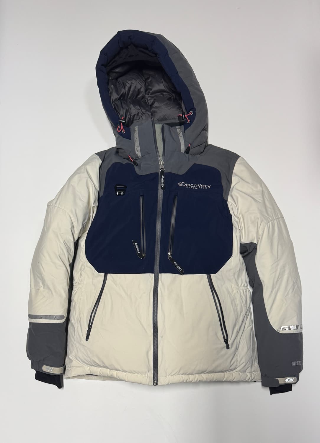 디스커버리 구스다운 윈드스토퍼 후드 푸퍼 패딩 M 상품이미지1