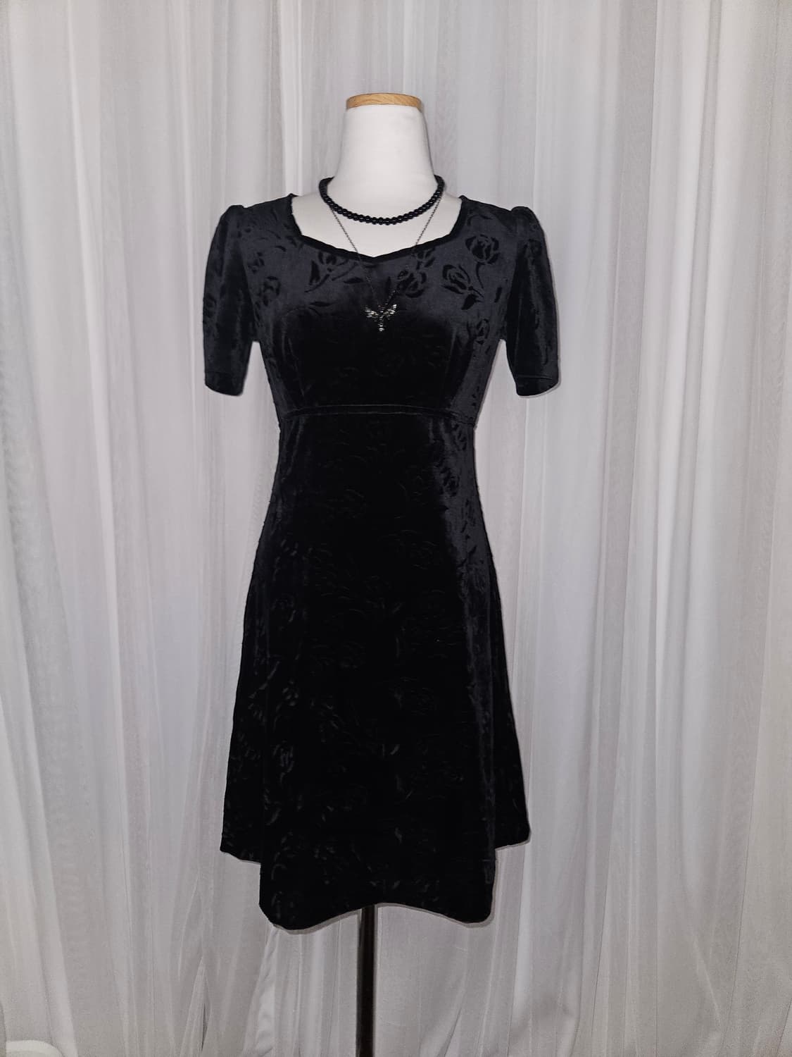 peyton place 로즈 패턴 벨벳 원피스 니혼진 공겜여주 히메갸루 상품이미지1