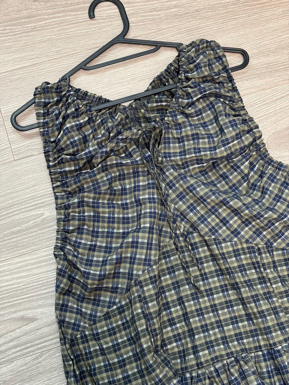 노컨텐츠 체크 슬리브리스 원피스 상품이미지4