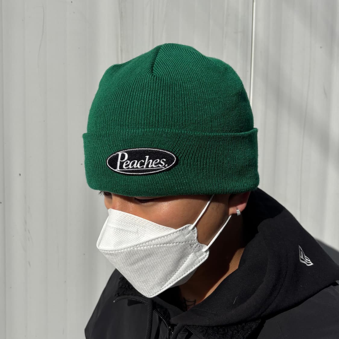 Peaches. 'Oval Logo' 니트 비니 (Green) 상품이미지4