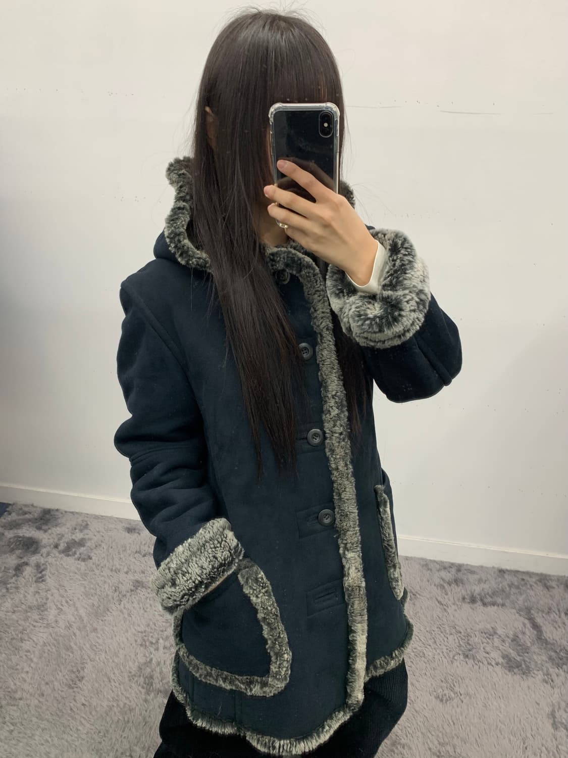 Ppfm 퍼 후드 코트 상품이미지2