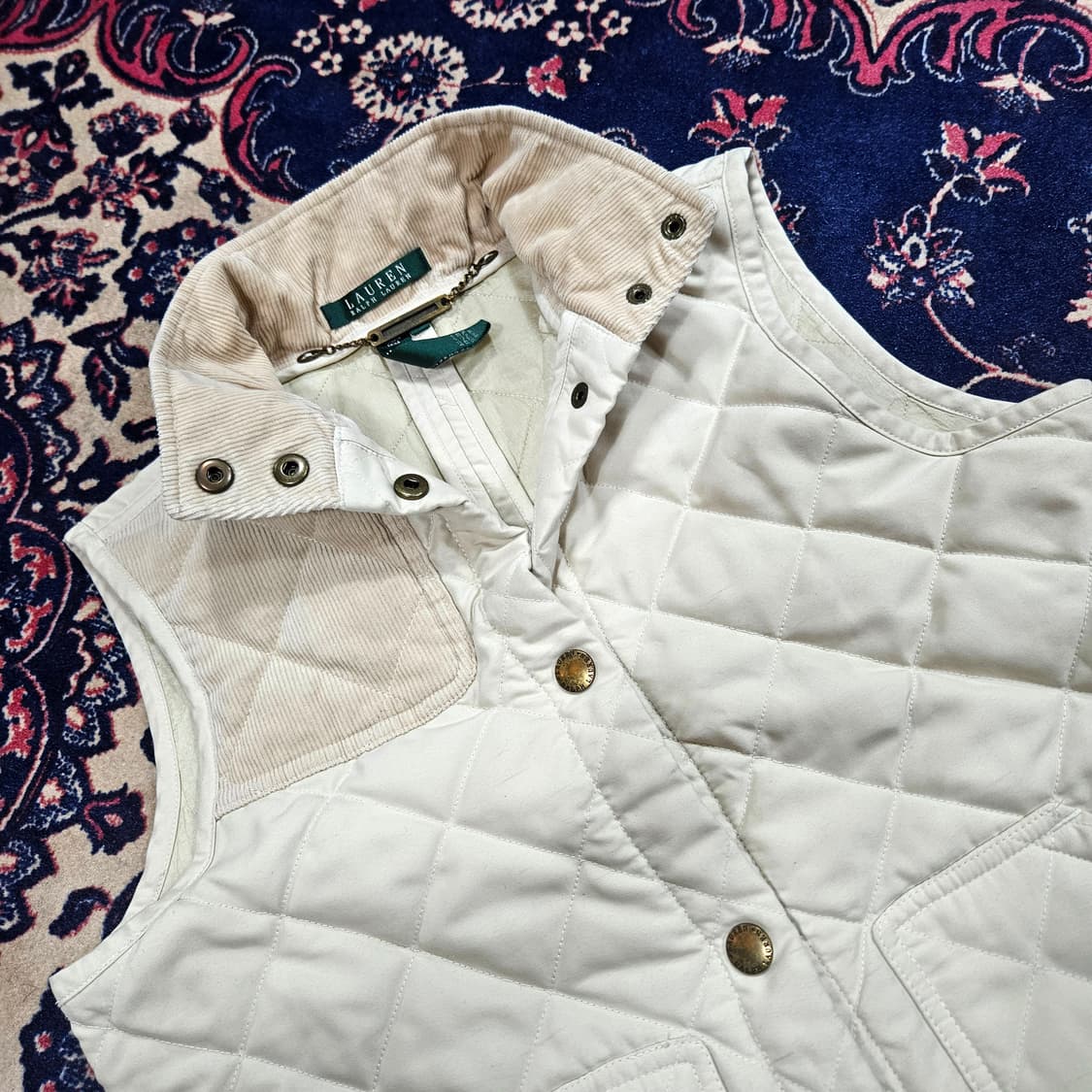 랄프로렌 퀄팅 코듀로이 배색 베스트 S size 상품이미지3